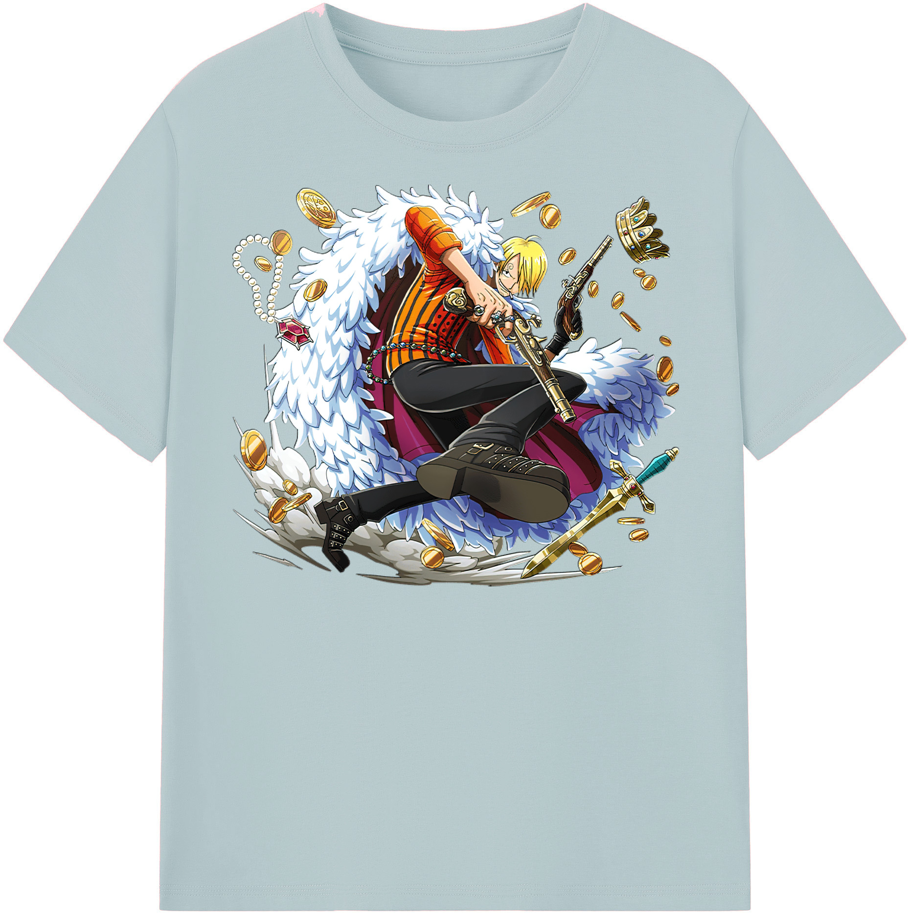 ワンピース サンジ ONE PIECE Sanji 綿100％半袖Tシャツ（フロントプリント）